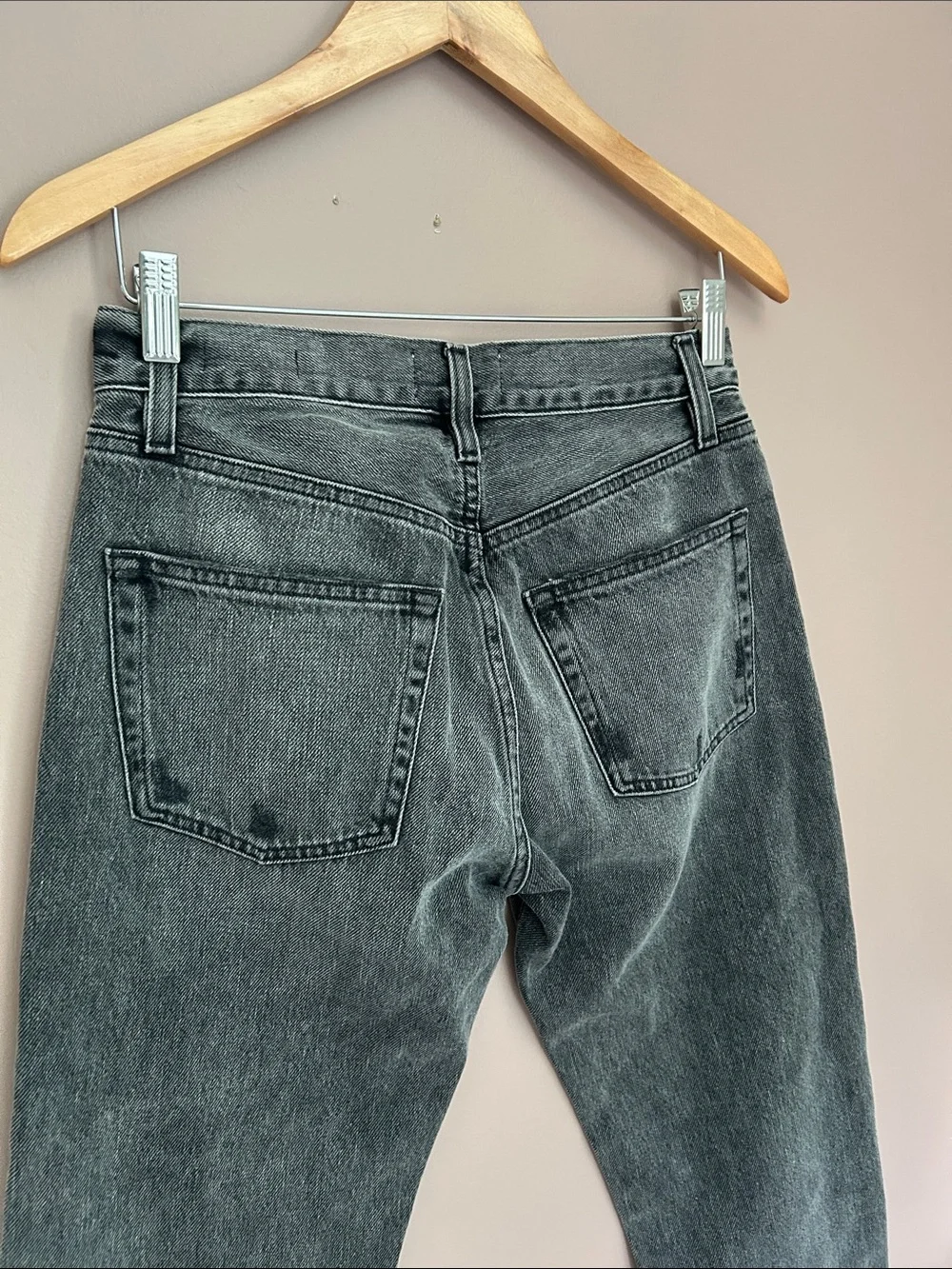 NWT FRAME Le Slouch Crop Distressed Jeans Grey Size 23 - Picture 5 of 16